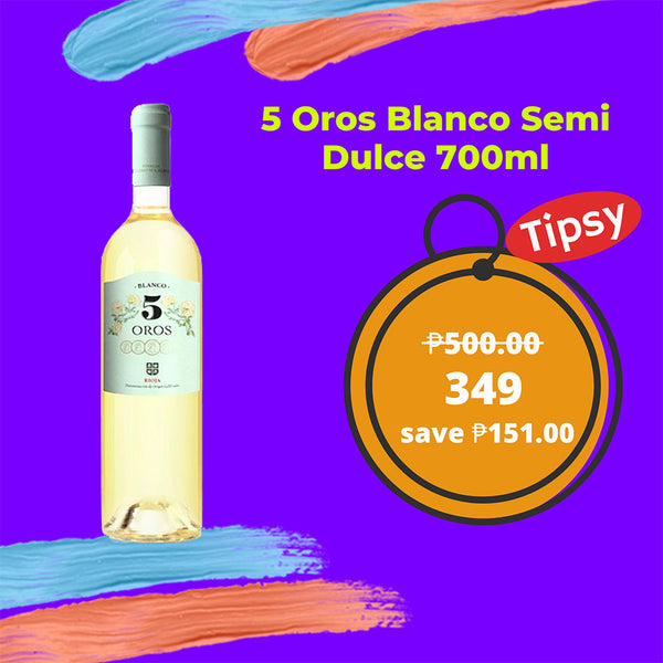 5 Oros Blanco Semi Dulce Spanish Wine 700ml