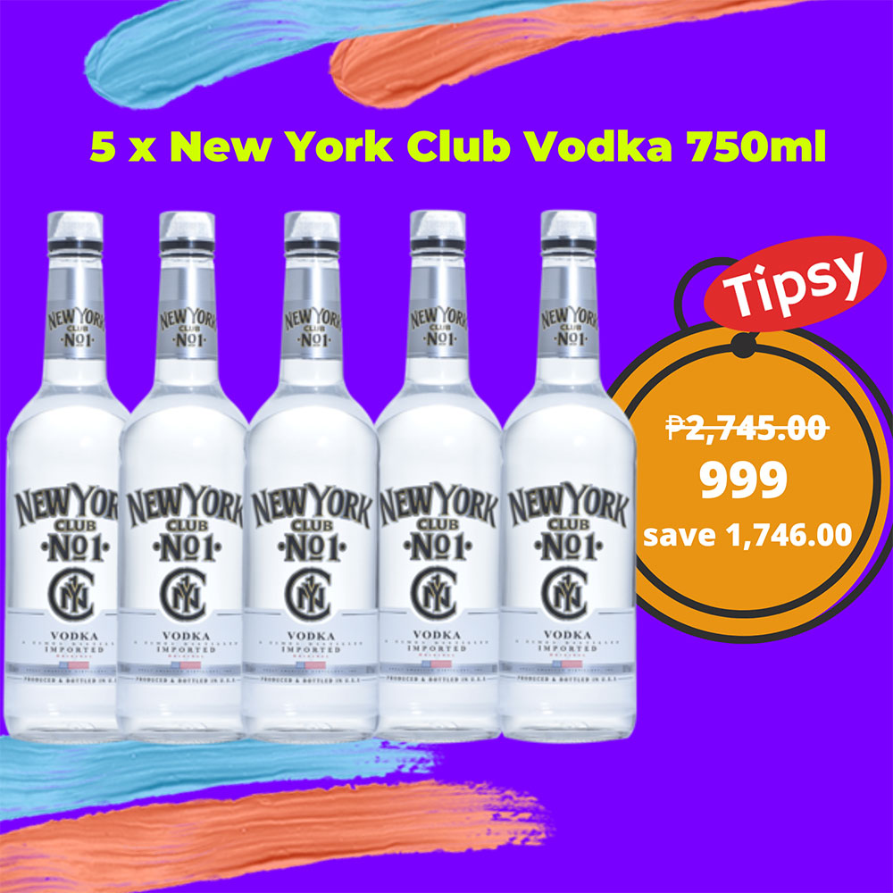 5 x New York Club Vodka 750ml