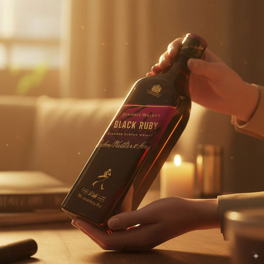 A vibrant new blend delivering an indulgently sweet flavour experience, Johnnie Walker Black Ruby is the latest interpretation of our iconic blended Scotch Whisky, Johnnie Walker Black Label.