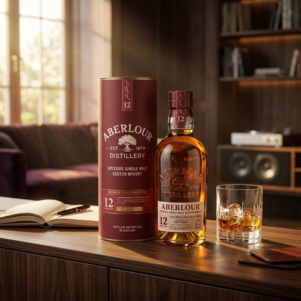 Aberlour 12-Year-Old Double Cask Matured Speyside Whisky is a premium Scotch whisky renowned for its rich, balanced flavor.