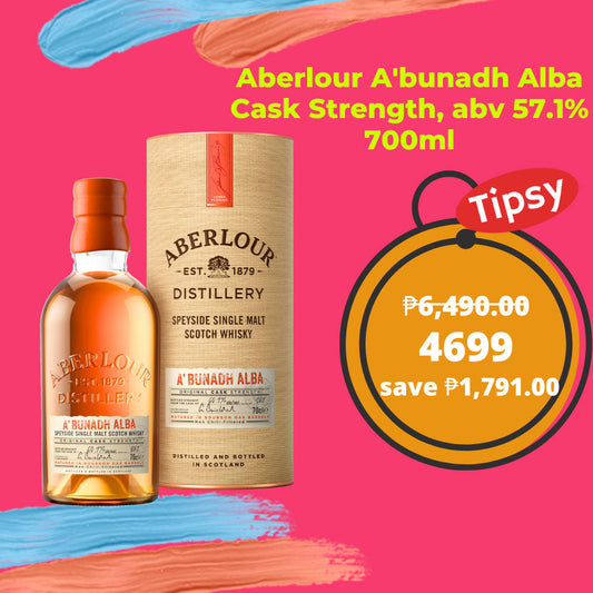 Buy Aberlour A'bunadh Alba Cask Strength, abv 57.1% 700ml Single Malt Whisky at a Very Affordable Price in the Philippines