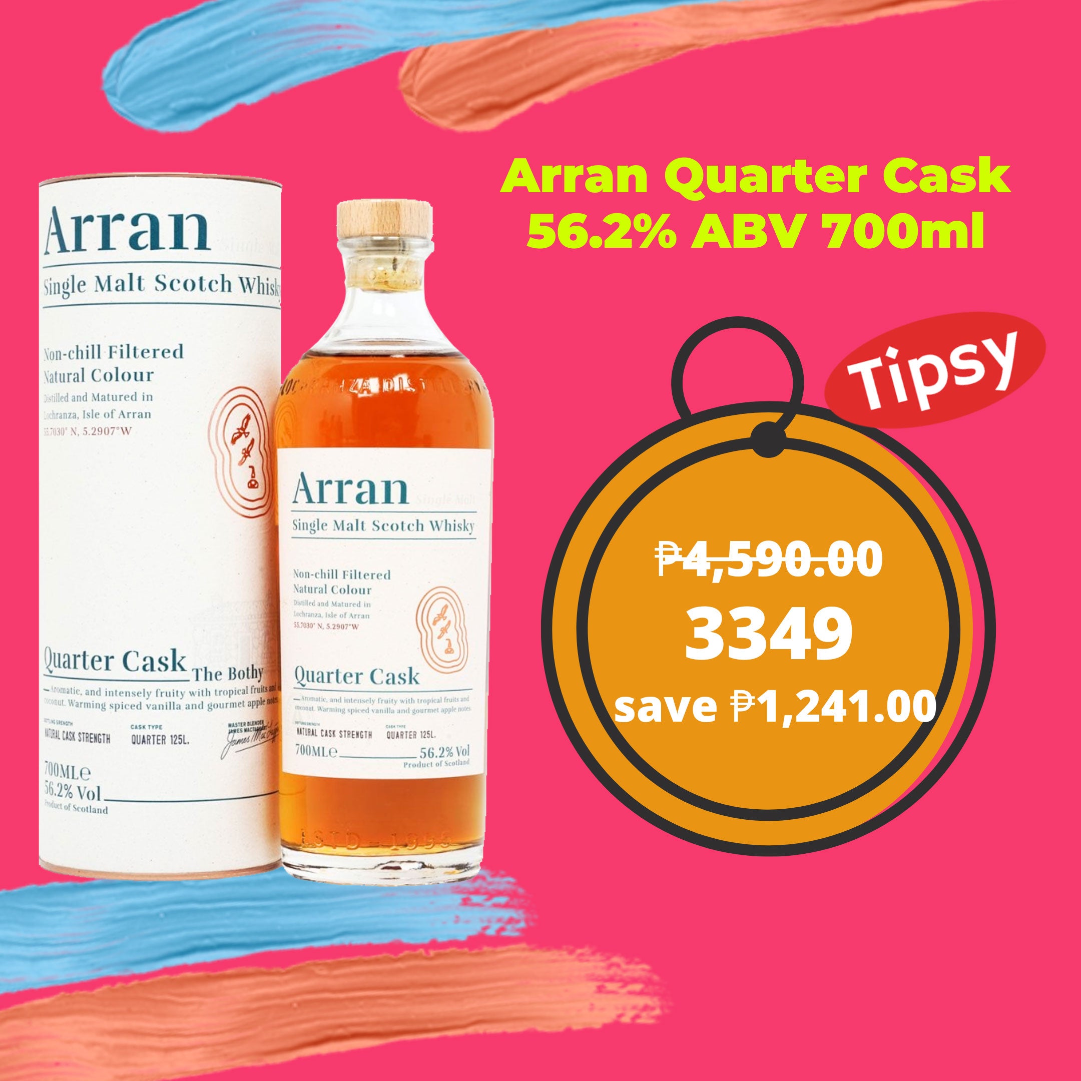 Buy Arran Quarter Cask 56.2% ABV 700ml Single Malt Whisky at a