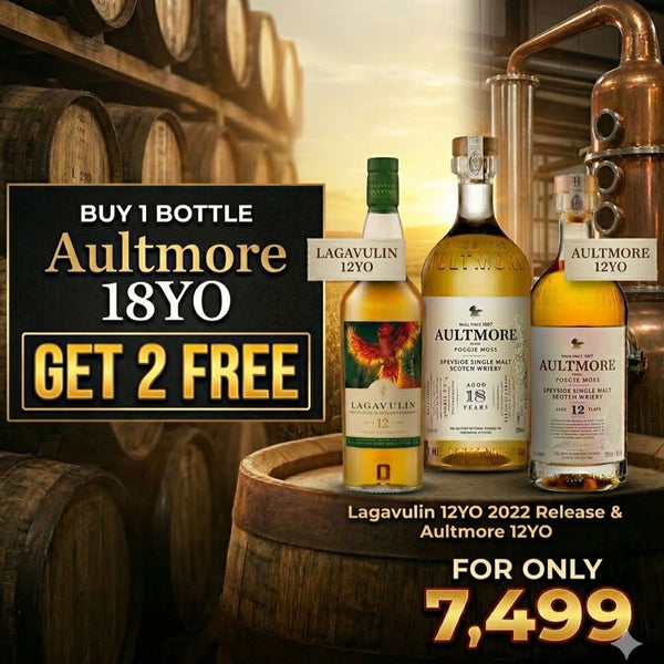 Aultmore 18 Single Malt Scotch Whisky 700ml, Lagavulin 12 Special Release 2022 700ml, Aultmore 12 Single Malt Scotch Whisky 700ml