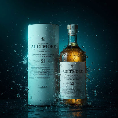 Aultmore 21 - A lesser spotted Aultmore single malt! The fruity and herby Speysider was matured exclusively in refill hogsheads for over two decades of agein