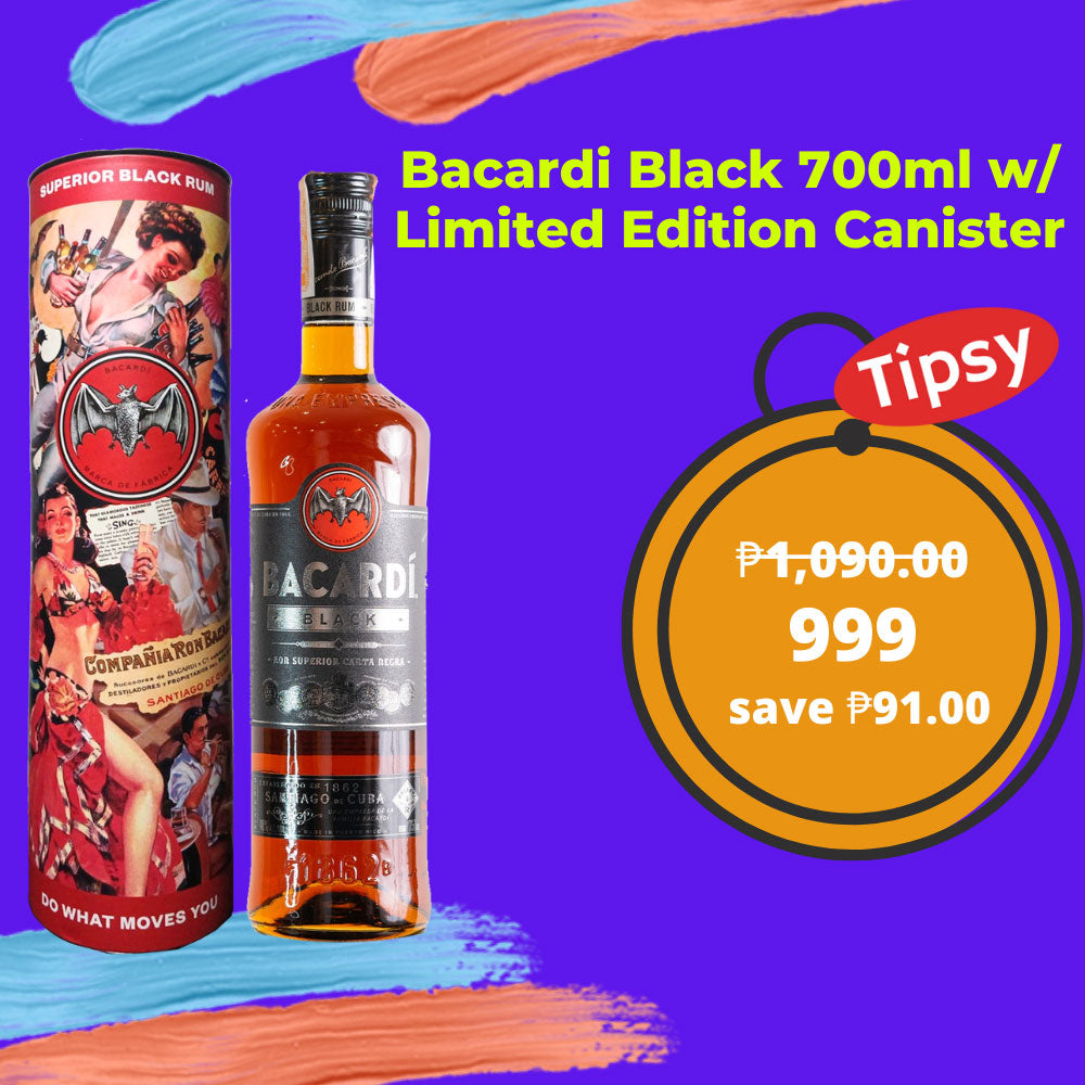 Bacardi Black 700ml with Limited Edition Canister 40% ABV Price Philippines