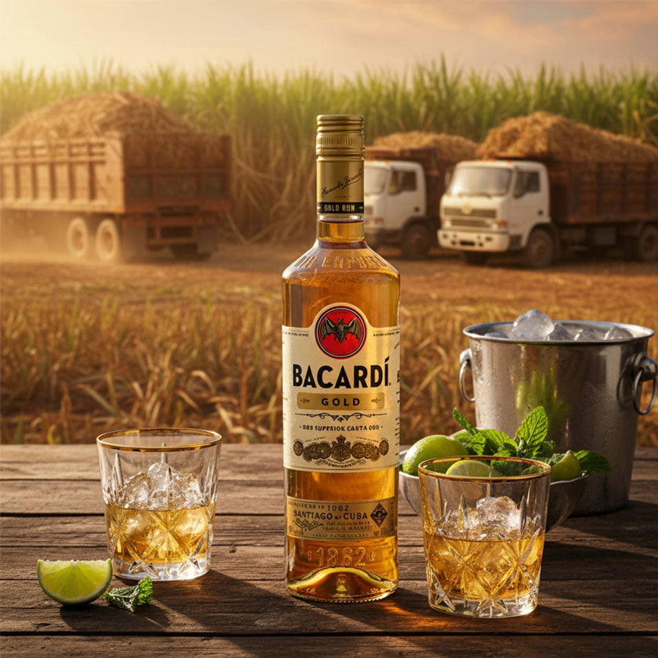 Bacardi Gold 750ml is a smooth, golden rum with rich oak notes, hints of vanilla, and butter caramel.
