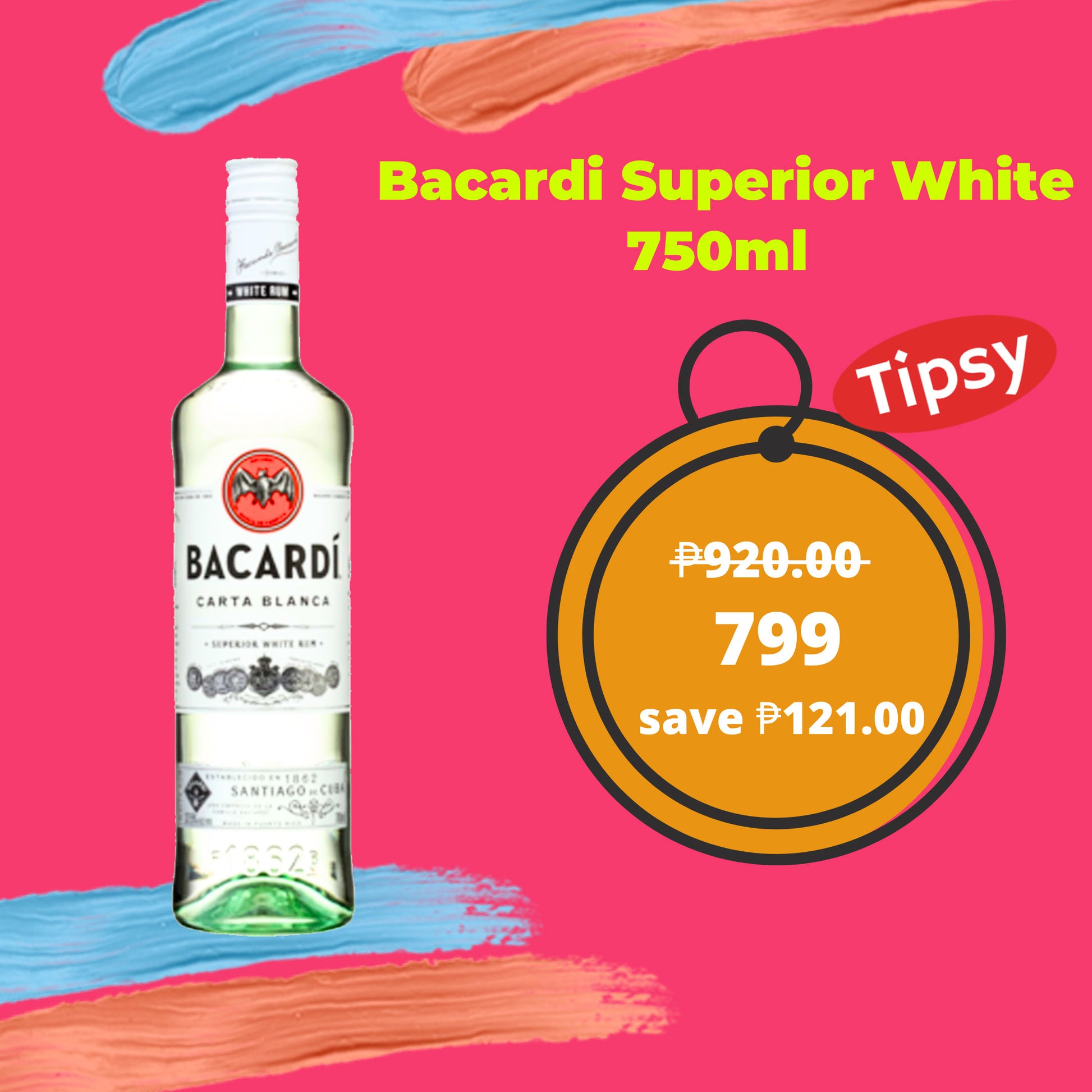 Bacardi Superior Rum 750ml (40% ABV) Price Philippines