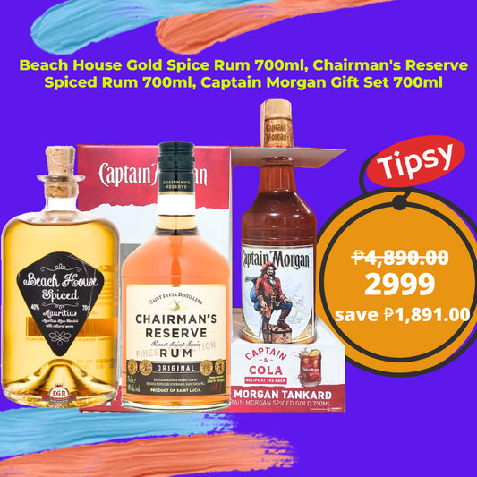Beach House Gold Spice Rum 700ml, Chairman's Reserve Spiced Rum 700ml, Captain Morgan Gift Set 700ml price philippines