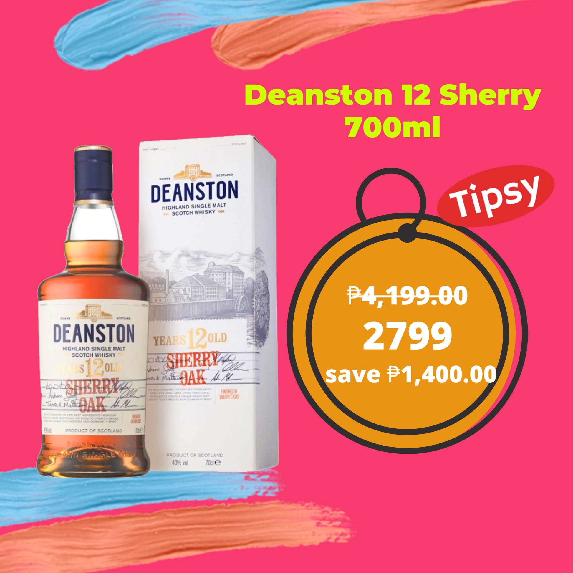 Deanston 12 Year Old Sherry Oak Single Malt 700ml (46.3% ABV) Price Philippines