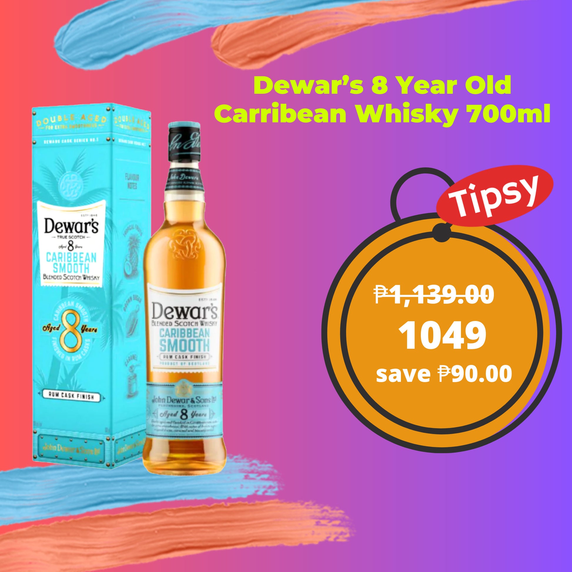 Dewar’s 8 Year Old Caribbean Smooth Blended Scotch Whisky (40% ABV) price Ph