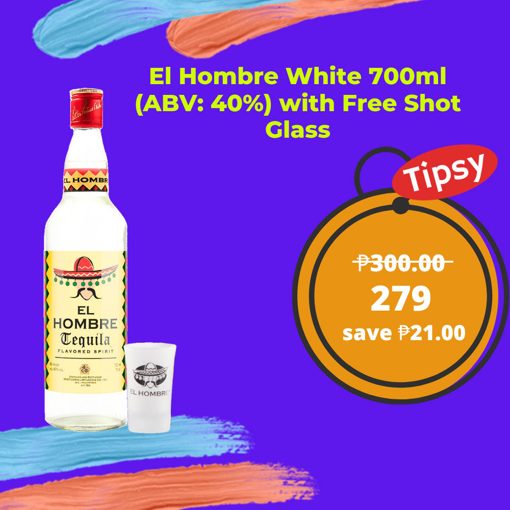 El Hombre White Tequila 700ml with Free Shot Glass