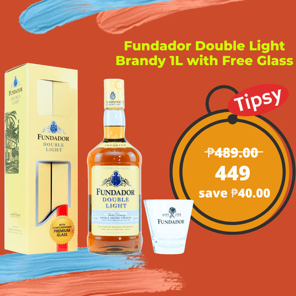 Fundador Double Light Brandy 1L with Free Glass Price Philippines