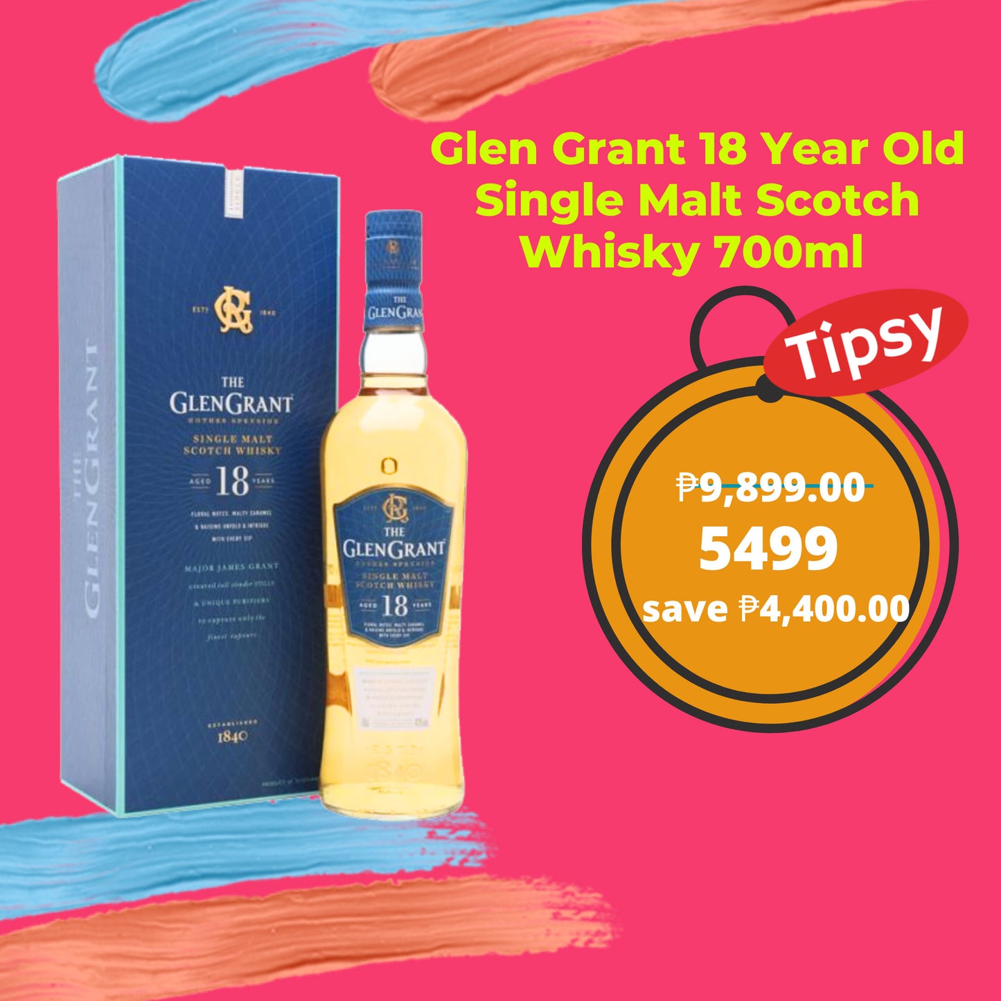 Glen Grant 18 Year Old Single Malt 700ml (43% ABV) Price Philippines