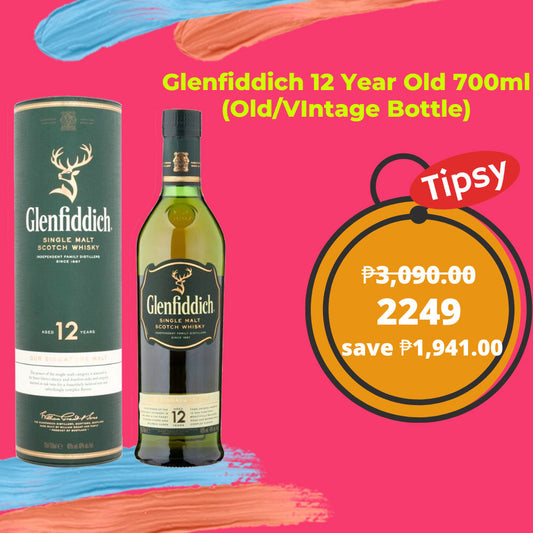 Glenfiddich 12 Year Old 700ml Old/Vintage Bottle 40% ABV - Premium Whisky at a Special Offer