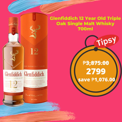 Glenfiddich 12 Year Old Triple Oak Single Malt 700ml (40% ABV) Price Philippines