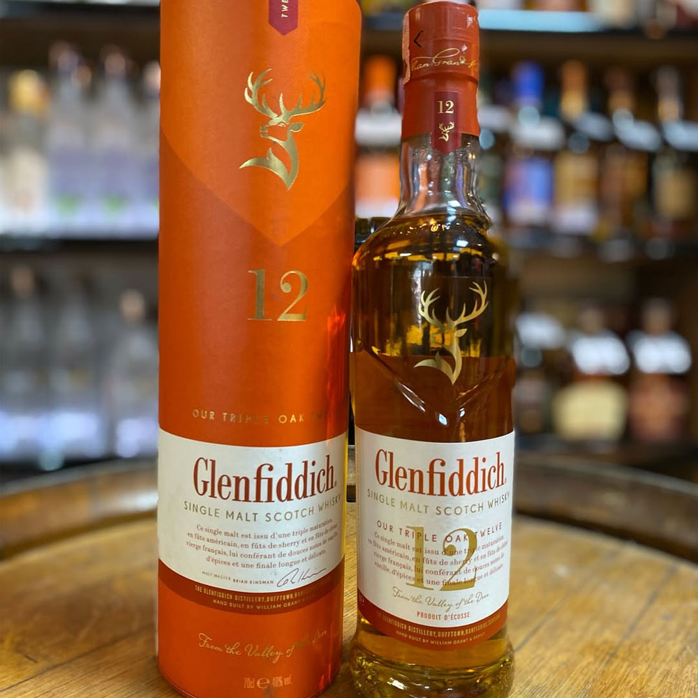 Glenfiddich 12 Year Old Triple Oak is a signature Speyside single malt whisky matured in three different cask types