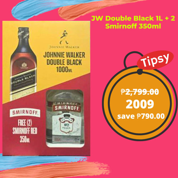Johnnie Walker Double Black 1L + 2 Smirnoff 350ml Price Philippines