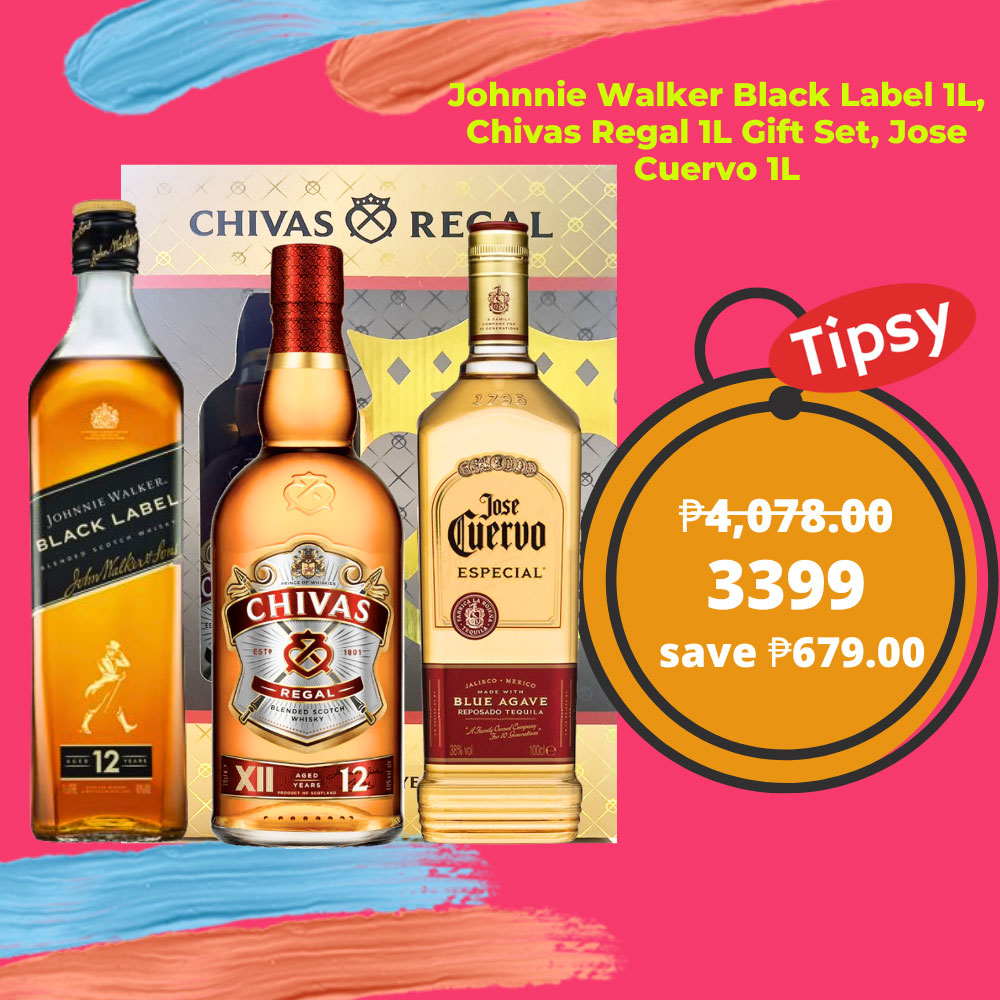 Johnnie Walker Black Label 1L, Chivas Regal 12 Year Old 1L Gift Set, Jose Cuervo Gold Tequila 1L 40% ABV Price PH