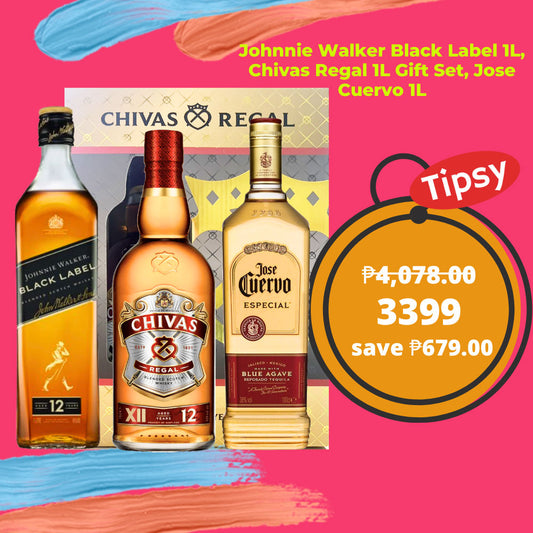 Johnnie Walker Black Label 1L, Chivas Regal 12 Year Old 1L Gift Set, Jose Cuervo Gold Tequila 1L 40% ABV Price PH
