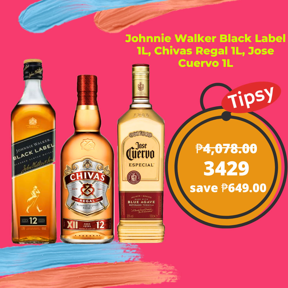 Johnnie Walker Black Label 1L, Chivas Regal 12 Year Old 1L Gift Set, Jose Cuervo Gold Tequila 1L 40% ABV Price PH