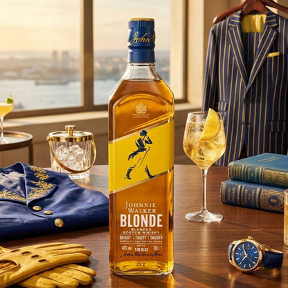 Johnnie Walker Blonde is a masterfully crafted blended Scotch whisky that exudes elegance and sophistication.