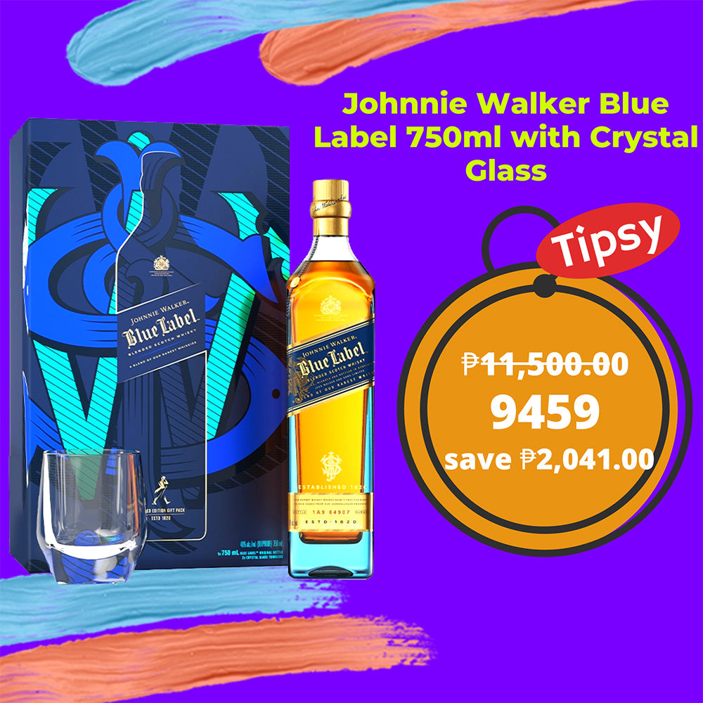 Johnnie Walker Blue Label 750ml with Crystal Glass
