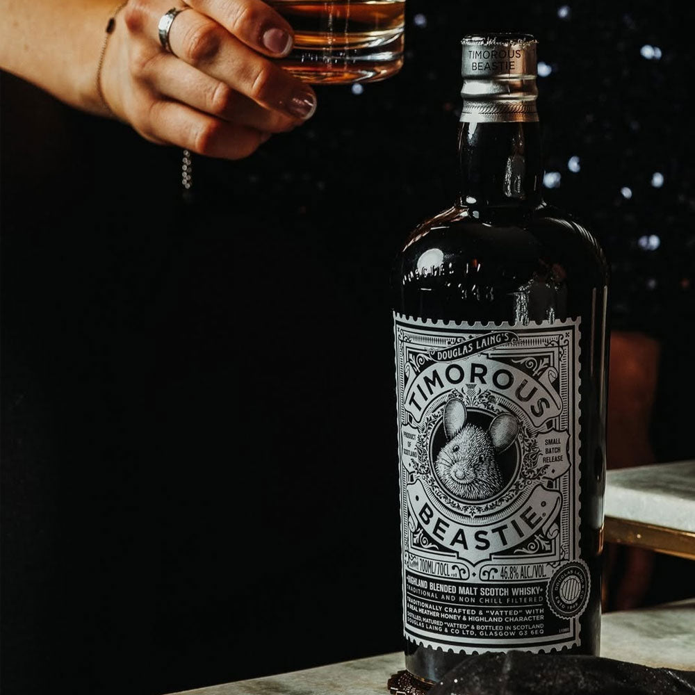 Joining the ranks of Big Peat and Scallywag is Douglas Laing's Timorous Beastie, a blended malt made entirely of Highland whiskies from distilleries such as Dalmore, Glen Garioch, Glengoyne and more. 