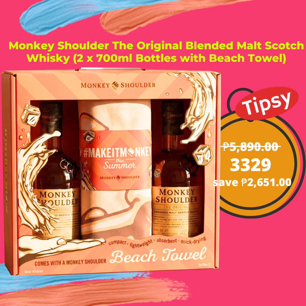 Monkey Shoulder The Original Blended Malt Scotch Whisky (2 x 700ml Bottles with Beach Towel) Price Philippines