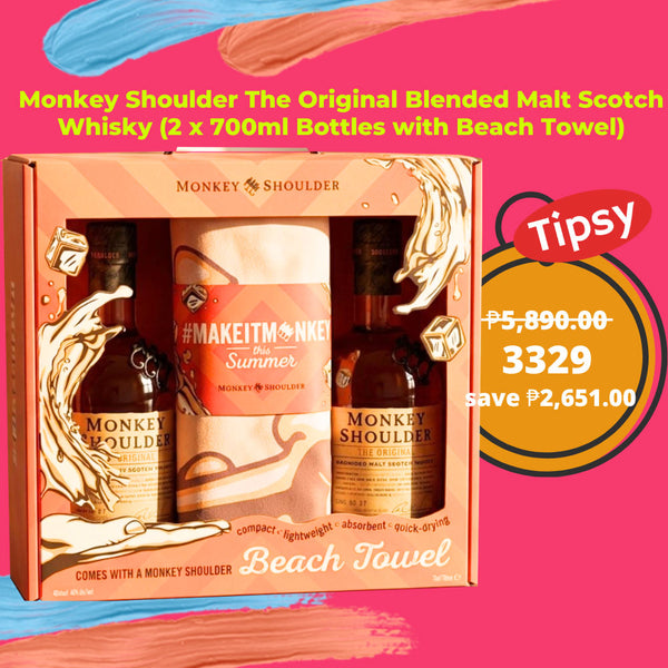 Monkey Shoulder The Original Blended Malt Scotch Whisky (2 x 700ml Bottles with Beach Towel) Price Philippines