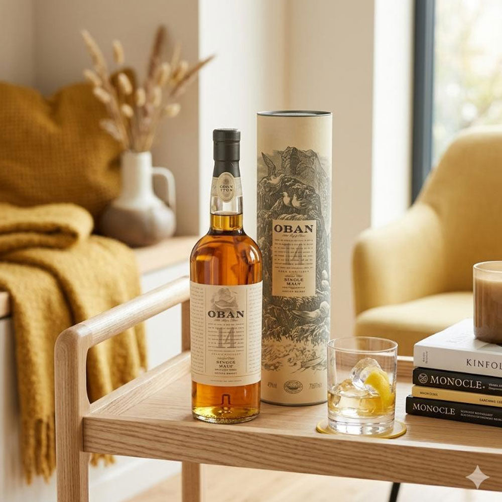 Oban 14 Year Old is ideal for sipping neat or enjoying in classic whisky cocktails.