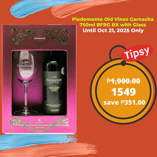 Piedemonte Old Vines Garnacha 750ml BFRG BX with Glass Price PH