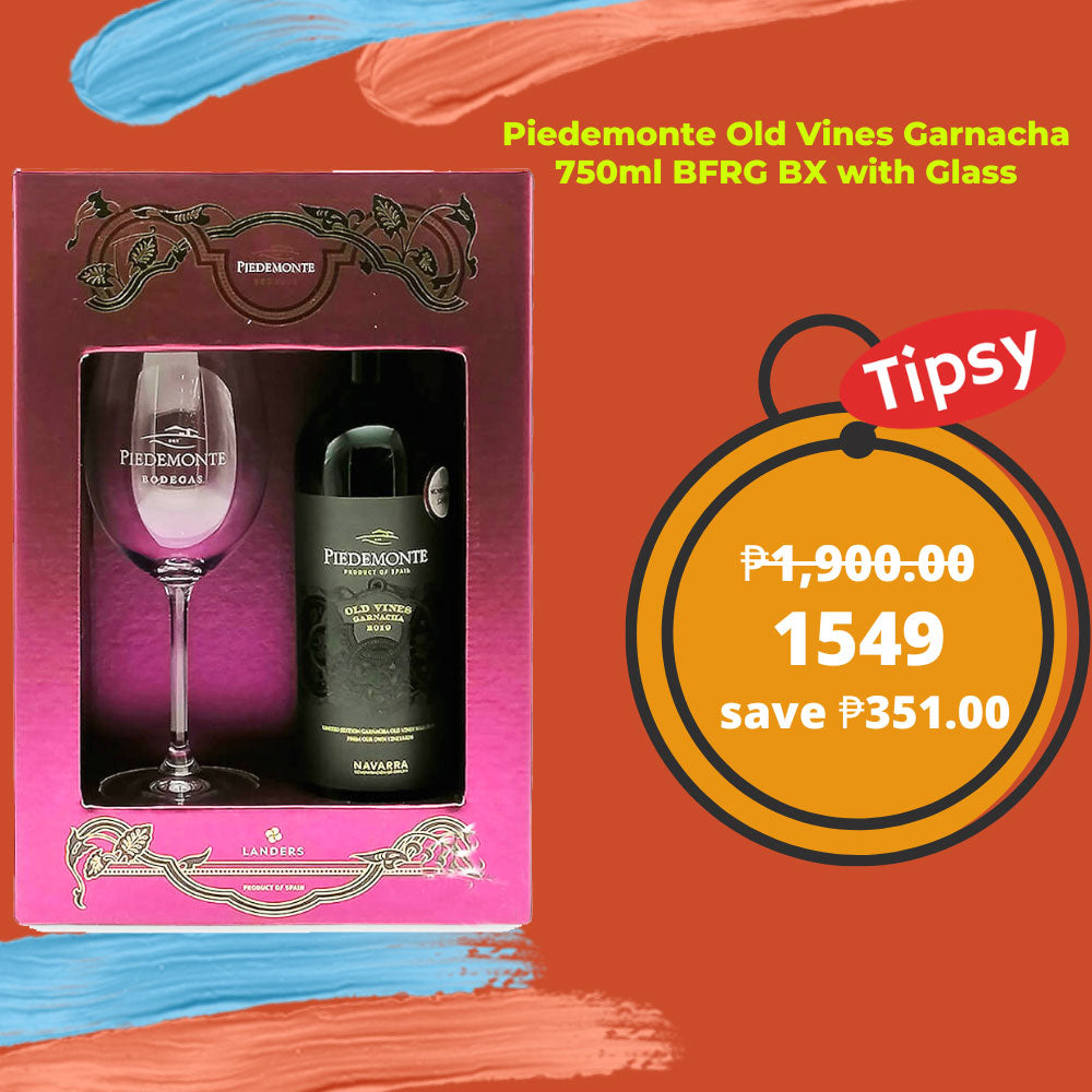 Piedemonte Old Vines Garnacha 750ml BFRG BX with Glass Price PH