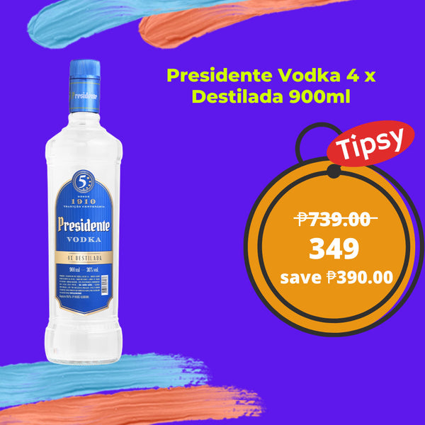 Presidente Vodka 4 x Destilada 900ml Price Philippines