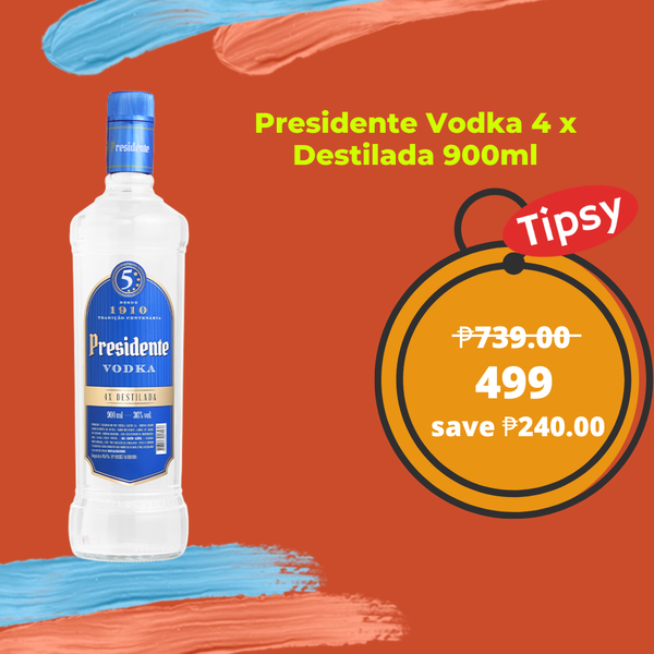 Presidente Vodka 4 x Destilada 900ml Price Philippines