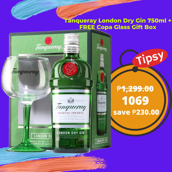 Tanqueray London Dry Gin 750ml + FREE Copa Glass Gift Box Price Philippines