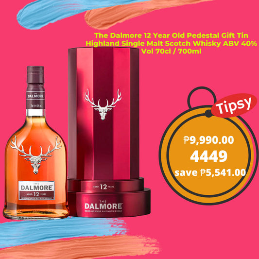The Dalmore 12 Year Old Pedestal Gift Tin Highland Single Malt Scotch Whisky ABV 40% Vol 70cl / 700ml Price Philippines