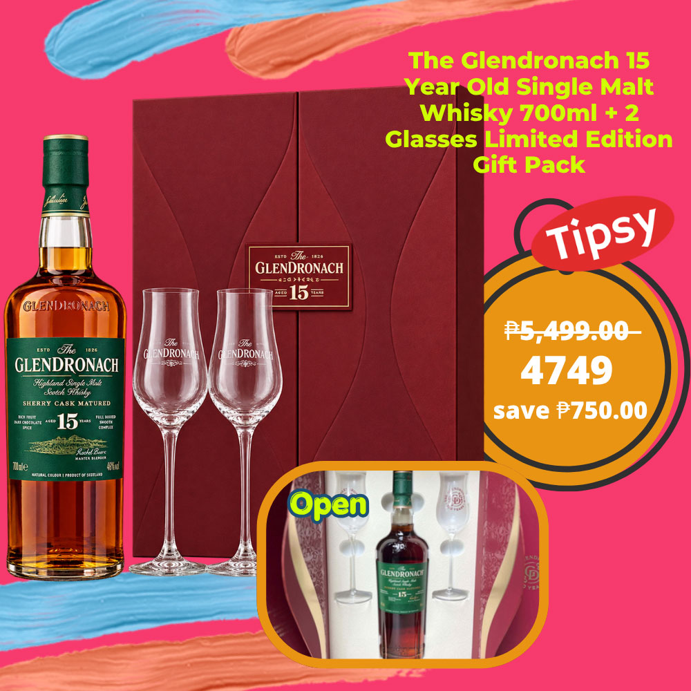 The Glendronach 15 Year Old + 2 Glasses Limited Edition Gift Pack Single Malt Whisky 700ml Price Philippines