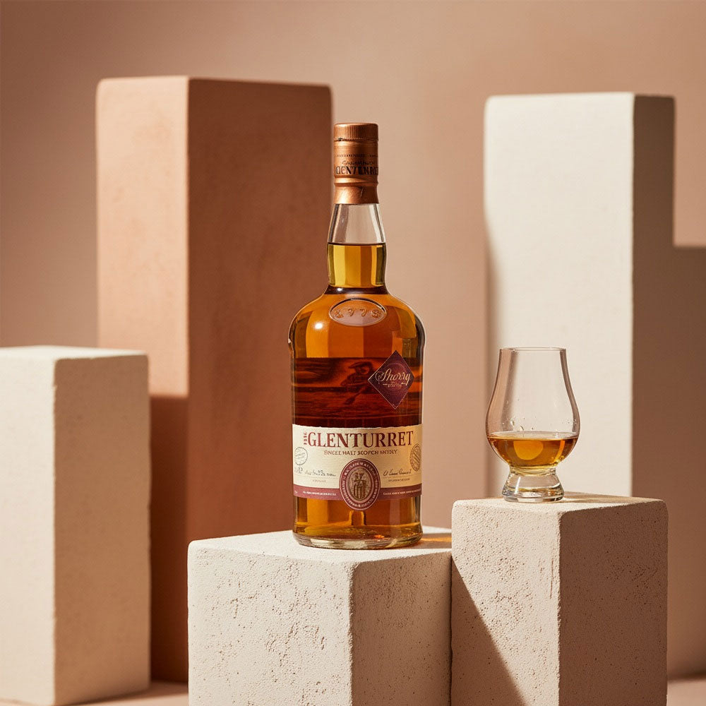 The Glenturret Sherry Cask Edition features unpeated spirit exclusively matured in European oak Sherry seasoned casks.