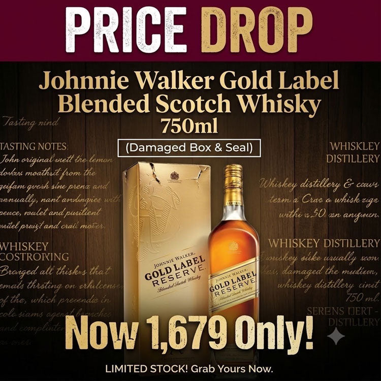 Johnnie Walker Gold Label Blended Scotch Whisky 750ml (Damaged Box)