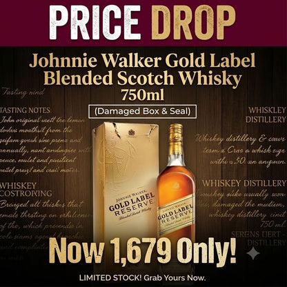Johnnie Walker Gold Label Blended Scotch Whisky 750ml (Damaged Box)