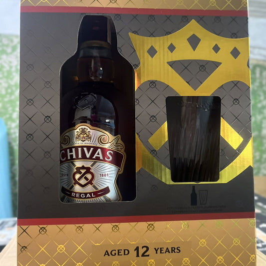 Chivas regal 1L gift set with free glass