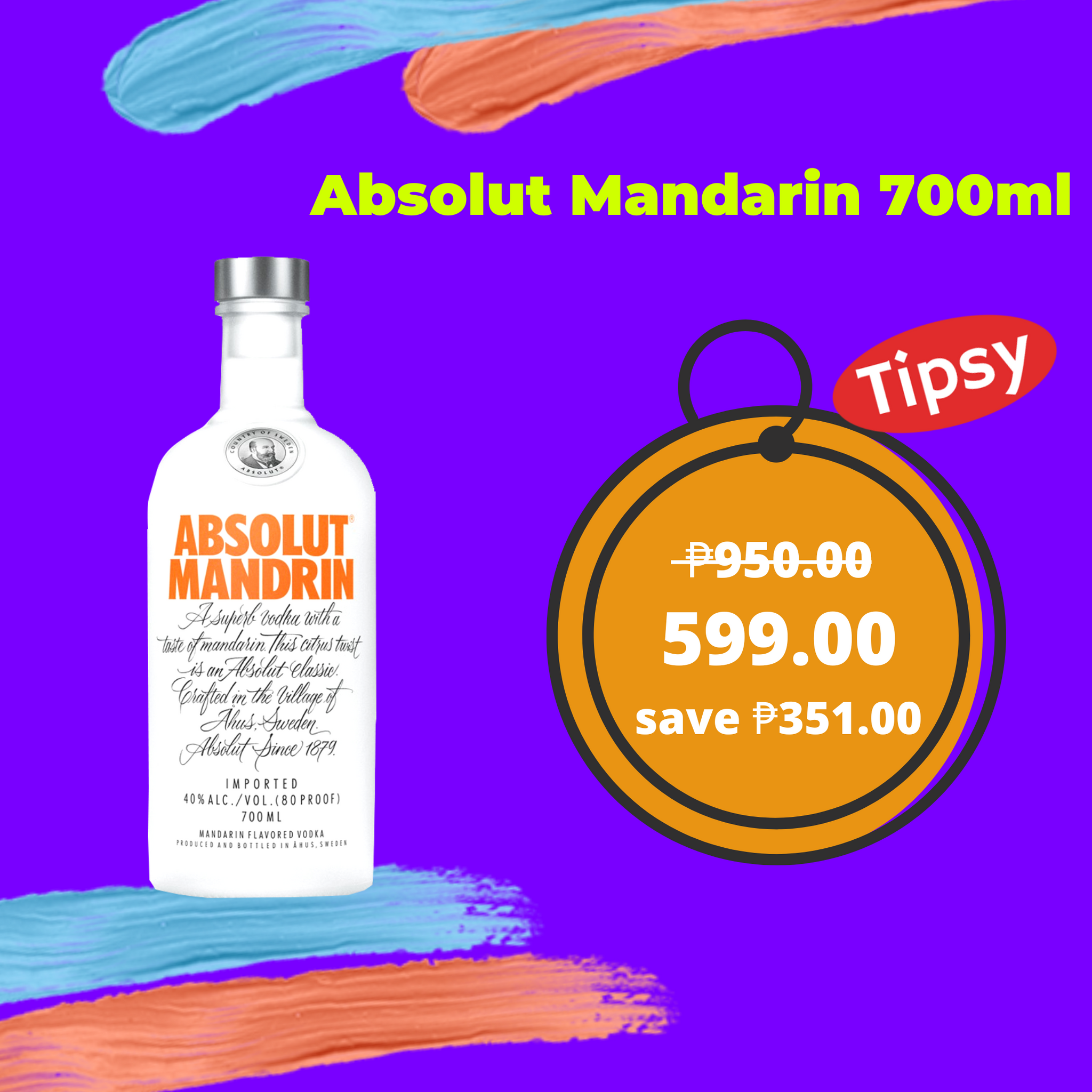 Absolut Mandarin 700ml – Tipsy
