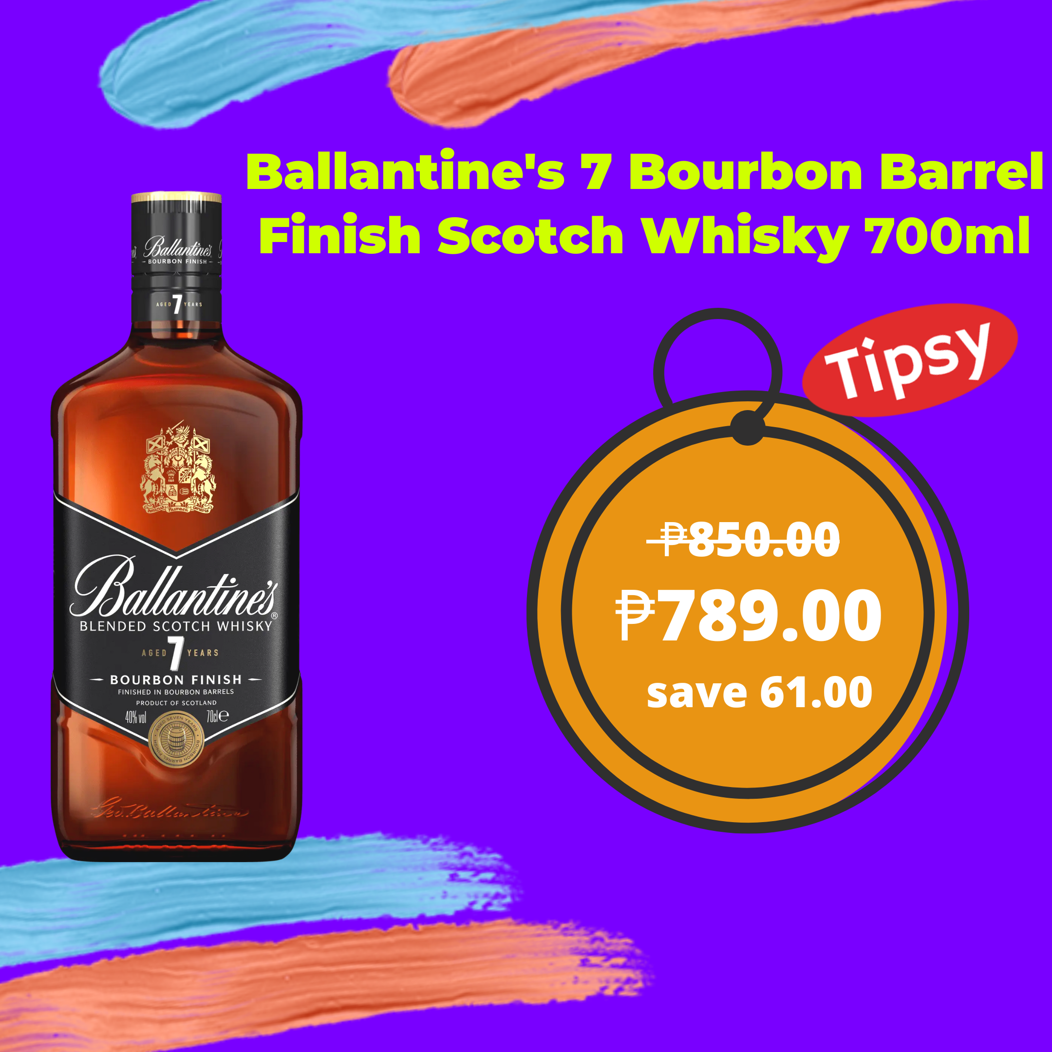 Ballantine's 7 Bourbon Barrel Finish Scotch Whisky 700ml