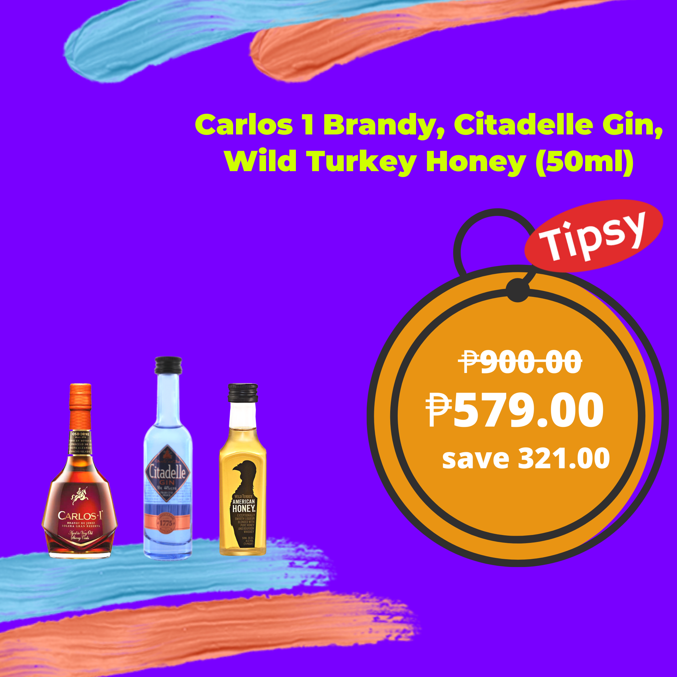 Carlos 1 Brandy, Citadelle Gin, Wild Turkey Honey (50ml)