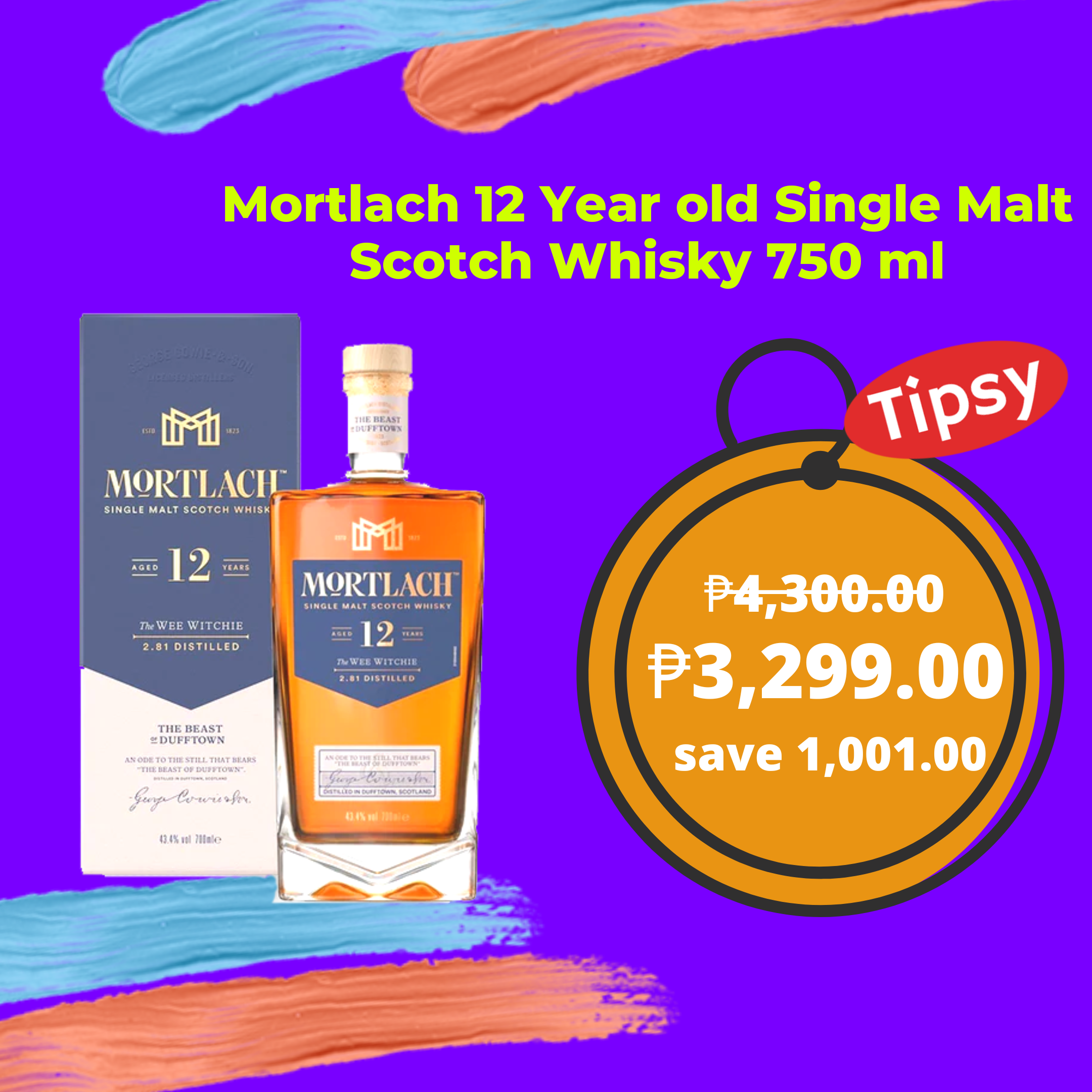 Mortlach 12 Year old Single Malt Scotch Whisky 750ml